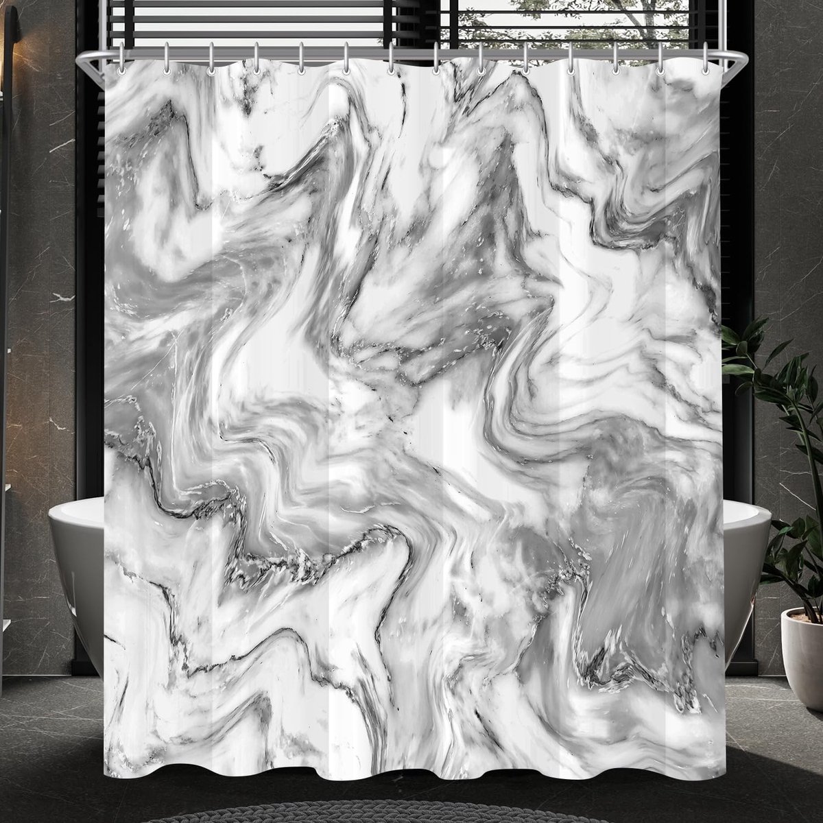 Ibenzoa® Duurzame Polyester Douchegordijn met Marmerpatronen - 180 x 200 cm