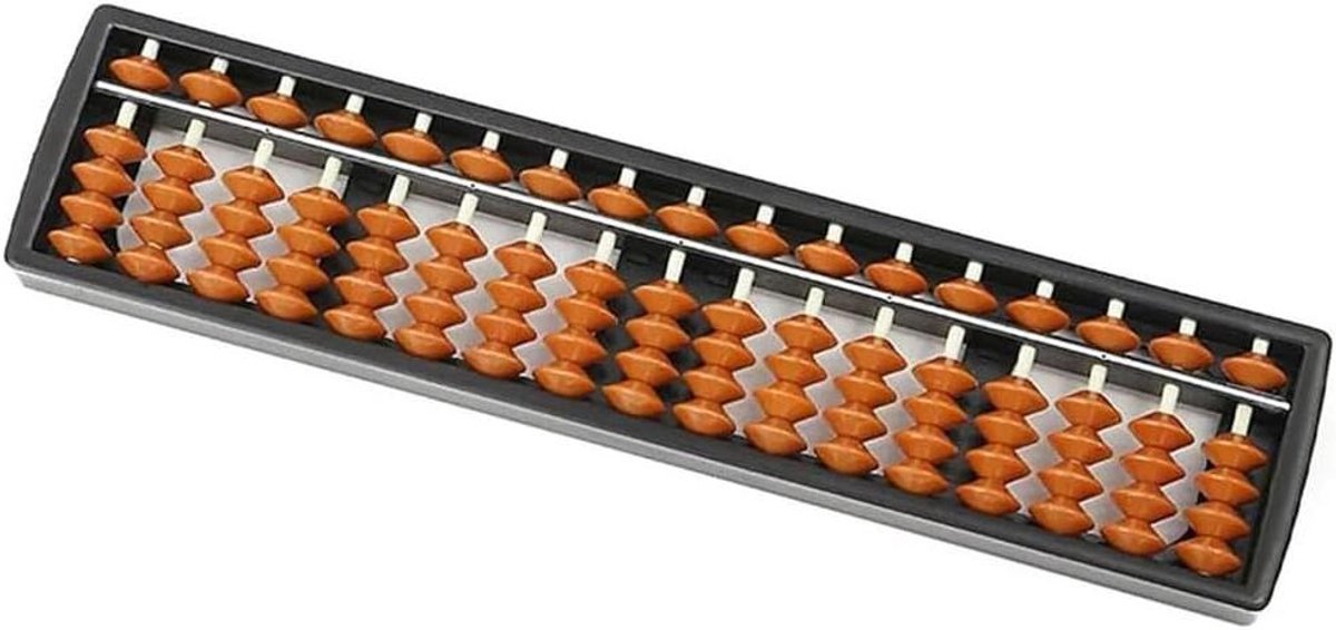 Kunststof abacus rekenmachine voor kinderen - 17-cijferige retro houten vierkante Chinese abacus berekeningsdoos in bruin
