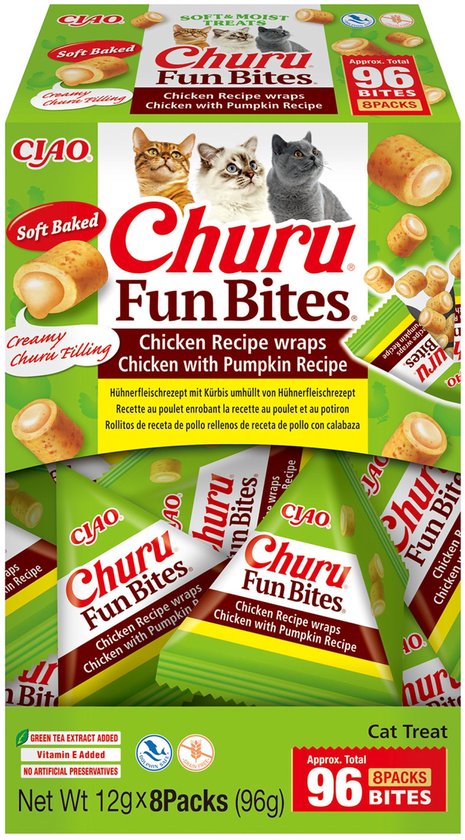 Ciao Churu Fun Bites Wraps Kattensnack Chicken & Pumpkin 8 x 12 gr