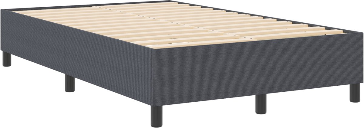 vidaXL - Platformbedframe - Donkergrijs - 120 - x - 190 - cm - Corduroy - stof