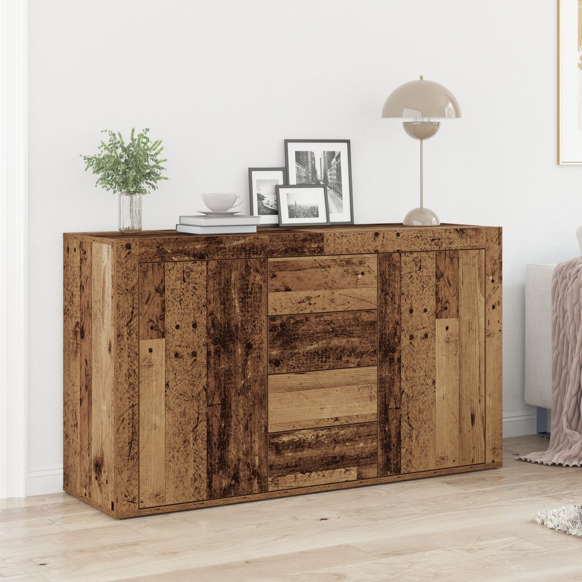 vidaXL Dressoir 60x35x69 cm bewerkt hout grijs sonoma eikenkleurig