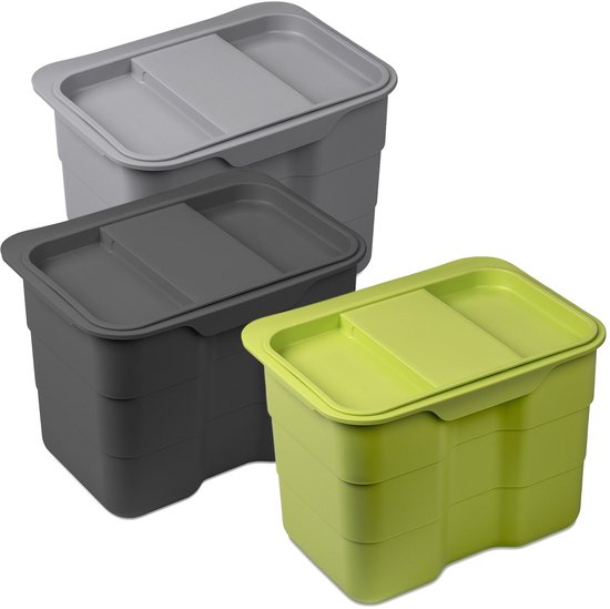 ESSENZA BIOBIN - Poubelle avec couvercle - 4,2 litres - ANTHRACITE - Plastique - FACILE À NETTOYER - pour le comptoir