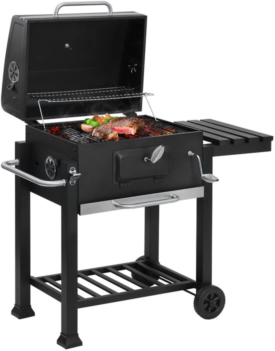 Baril à chariot mobile Barbecue au charbon de bois avec couvercle Barbecues au c