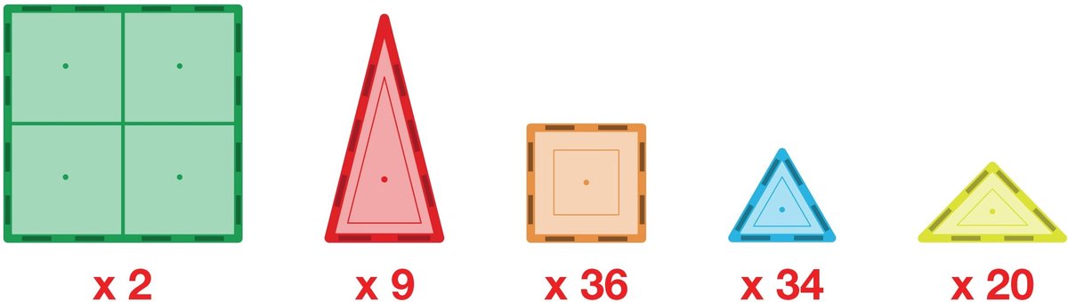 Tactic Picasso Tiles - Constructiespeelgoed - Magnetic Tiles - Magnetische Tegels - Play Set - STEM Speelgoed - Creatief Bouwspeelgoed - 101-Delig - Vanaf 3 Jaar — afbeelding 2