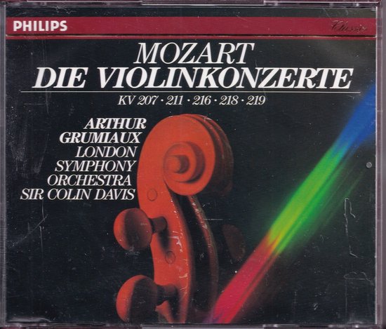 Die Violinkonzerte - Wolfgang Amadeus Mozart - Arthur Grumiaux (viool), London Symphony Orchestra o.l.v. Sir Collin Davis