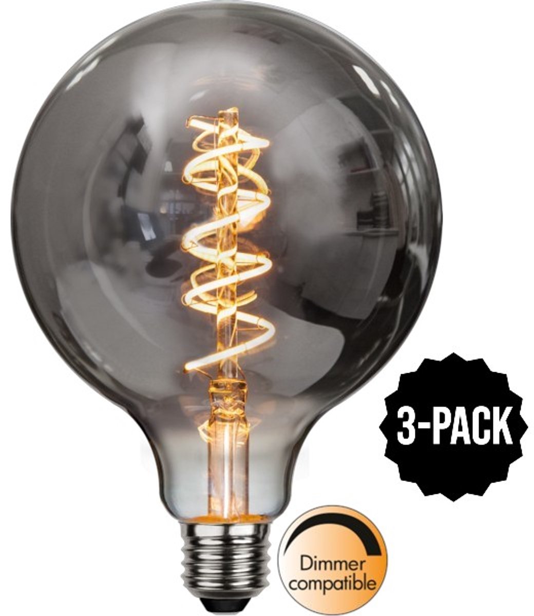 3-Pack | G125 Globelamp - E27 - 2W - Super Warm Wit