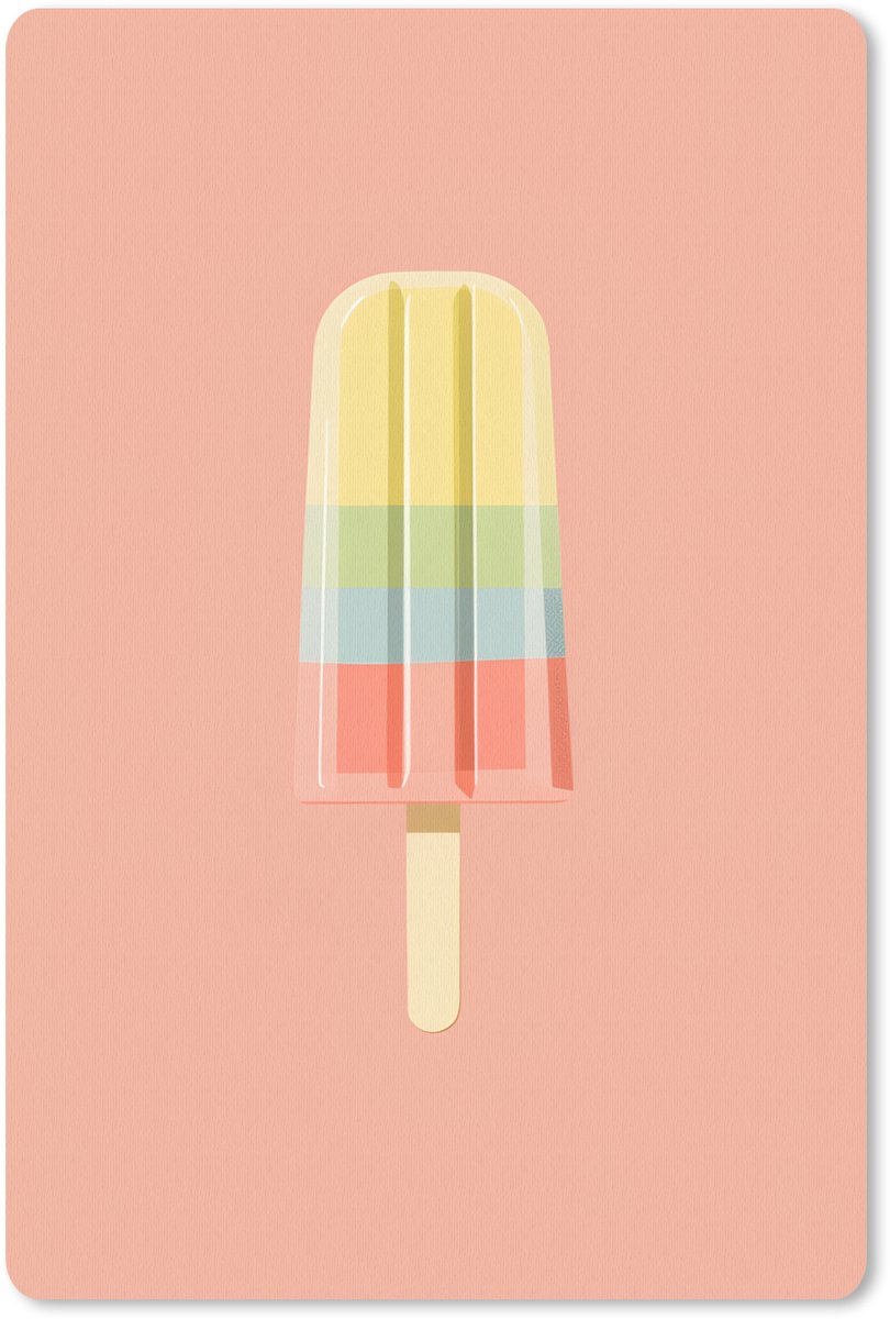Muismat 18x27 cm - Mousepad Waterijsje - Pasteltinten - Minimalistisch - Muismatten