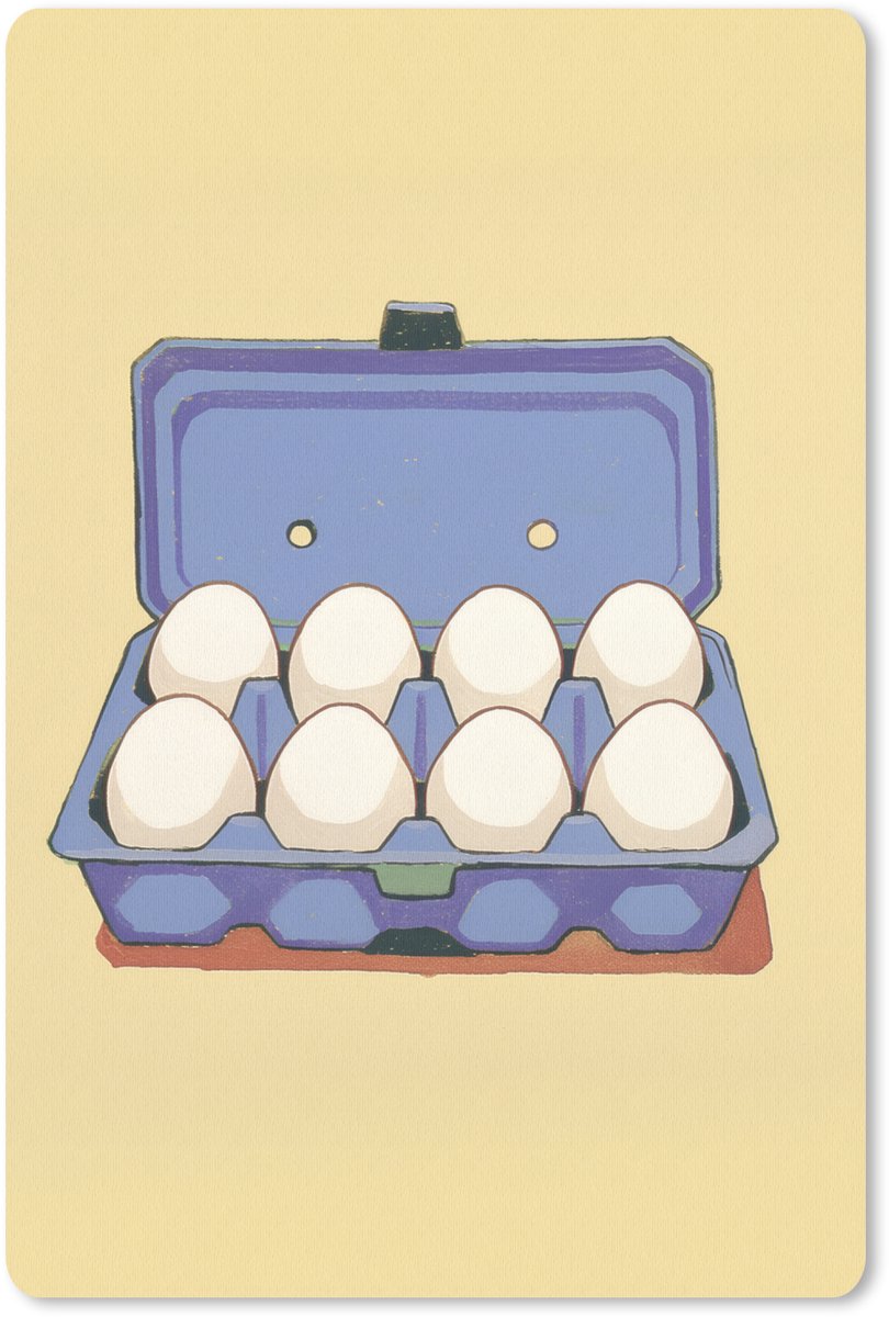 Muismat 18x27 cm - Mousepad Eieren - Doos - Minimalistisch - Blauw - Muismatten