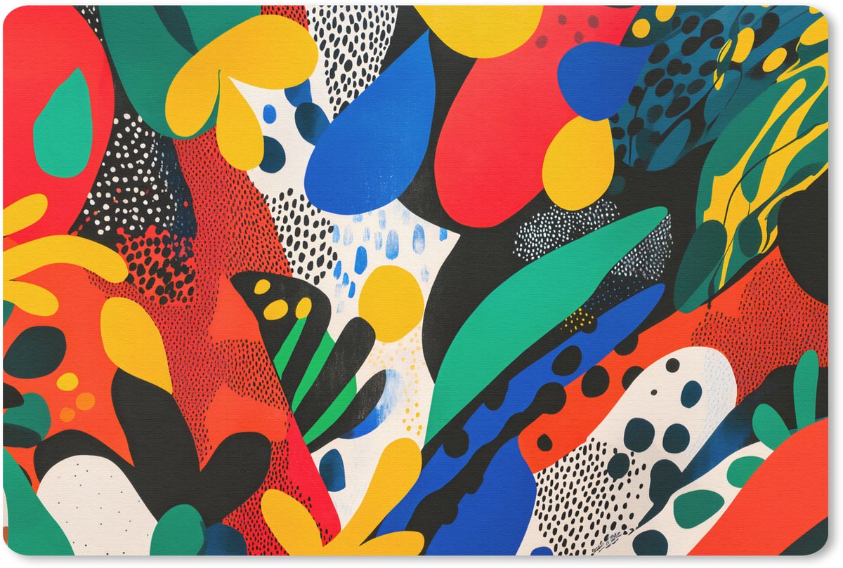 Muismat 27x18 cm - Mousepad Abstract - Planten - Vormen - Kleurrijk - Muismatten