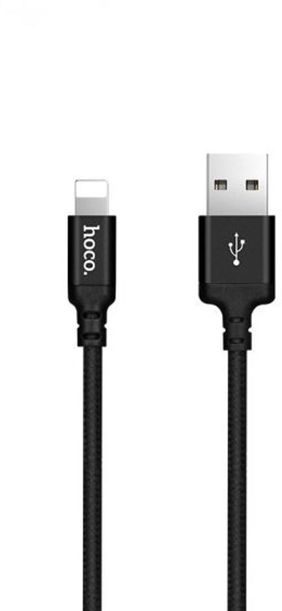 Hoco USB kabel naar Lightning zwart - 2 m