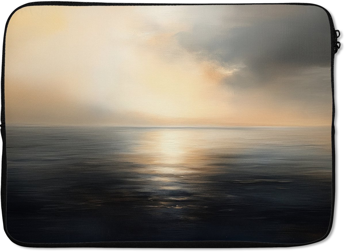 Laptophoes 13 inch - Zon - Horizon - Zee - Laptop sleeve - Binnenmaat 32x22,5 cm - Zwarte achterkant
