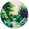 Planten, Aquarel, Tuin, Groen, Geel, Paars, Blauw, Wit