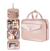 Hangende Reis Toilettas met Haak - Makeup tas - Extra Groot - Koffer - Poederroze