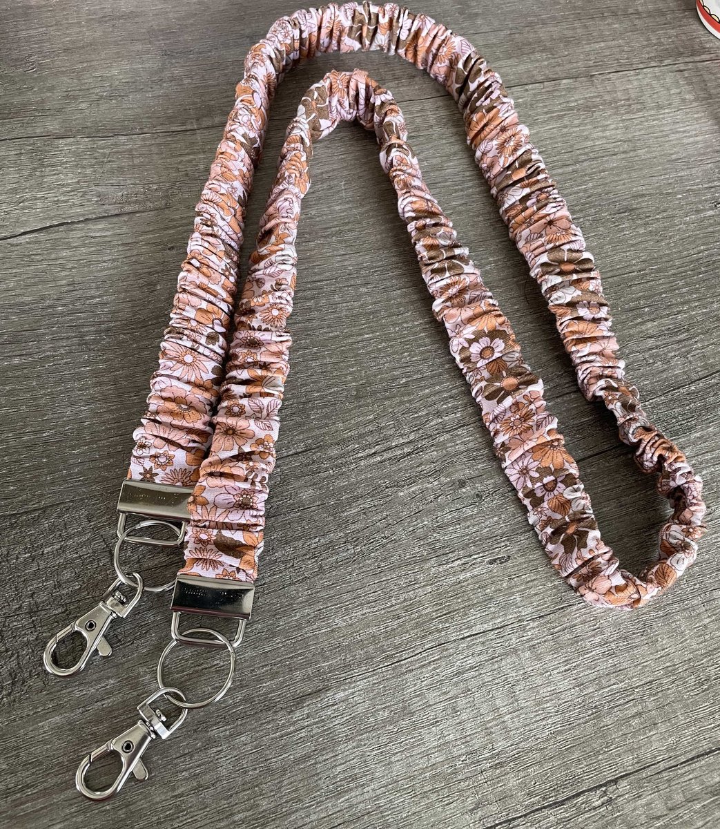 Telefoonkoord Elastisch - Telefoonkoord - GSM koord - koord voor telefoon - scrunchie koord - 115 cm. - retro bloemenprint