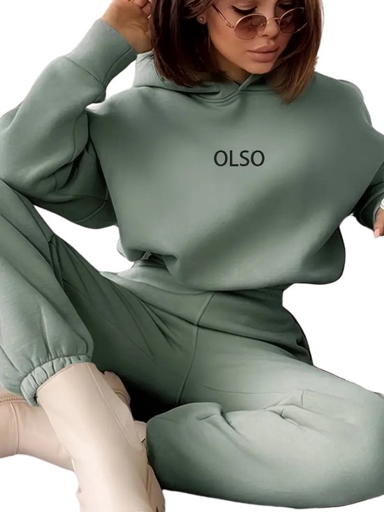 Survêtement Nivard Femme - Survêtement d'intérieur - Adultes - Capuche - Pantalon de Pantalons de jogging - Pantalon - Sweat à capuche - Vert - Taille M