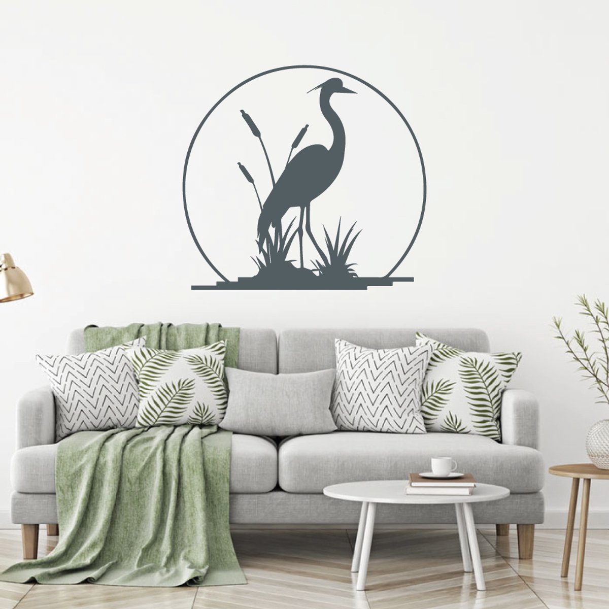 Muursticker Kraanvogel - Oranje - 80 x 73 cm muurstickers woonkamer