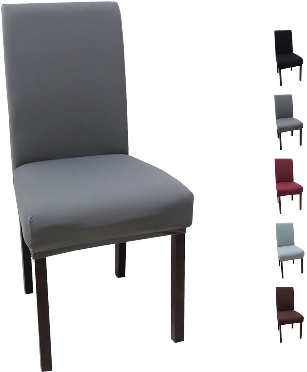 Ibenzoa® Moderne Elastische Stoelhoezen Set voor Eetkamer, Feest of Bruiloft - 4 Stuks Grijs