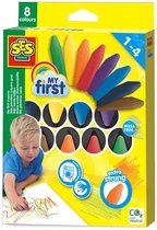 SES Creative - My First - krijt - 8 kleuren - sterke punt – kleuren voor peuters - goed uitwasbaar – 1 tot 4 jaar