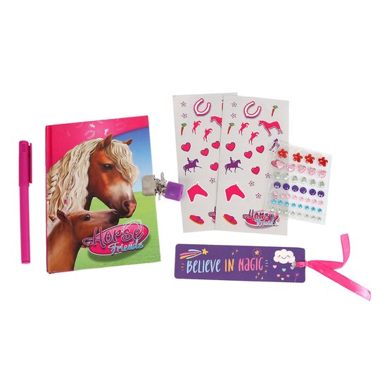 Horse Friends Dagboek Junior Karton/papier Roze 8-delig - cover