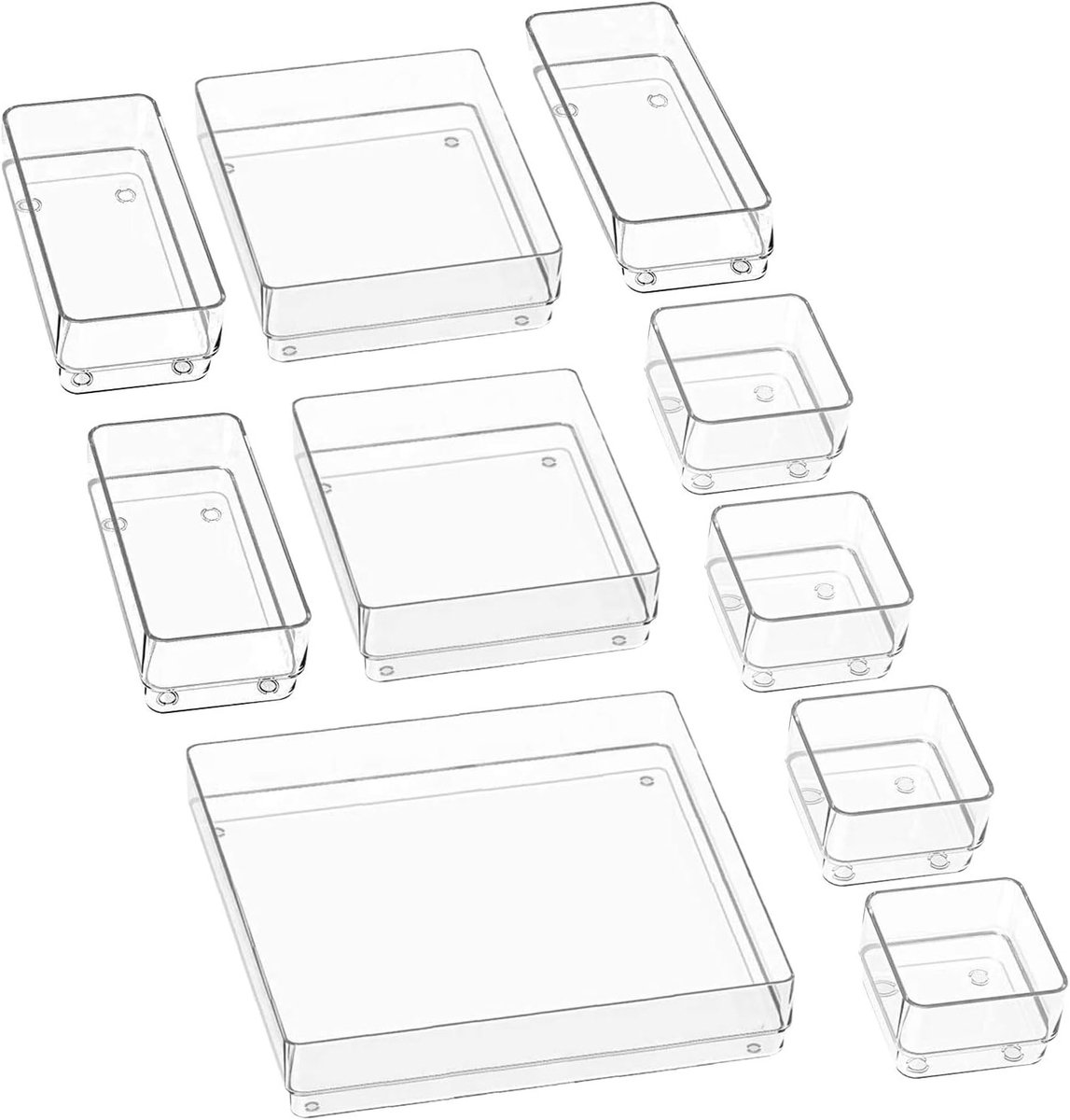 Transparante Lade Organisator - Multifunctioneel voor Make-up en Meer - 10 stuks