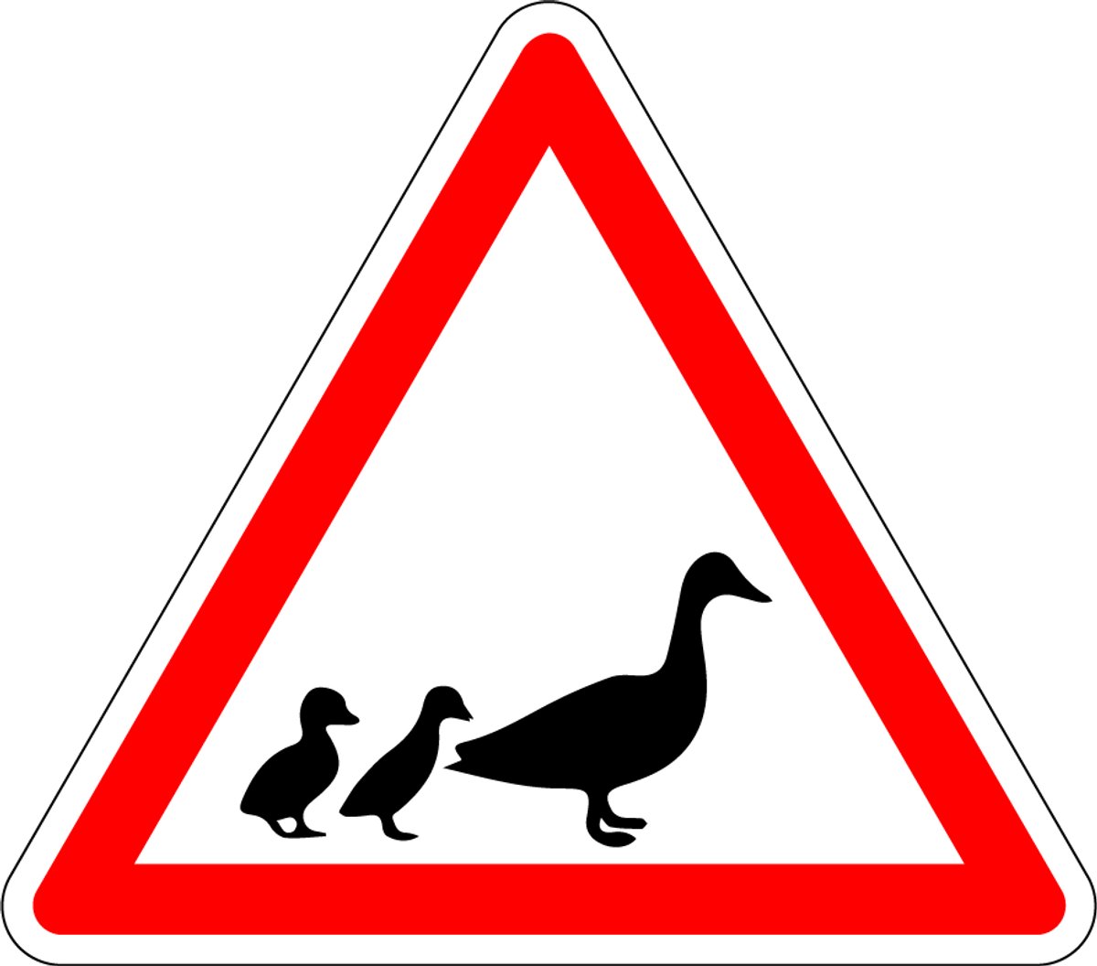 Pas op voor eenden sticker 150 mm