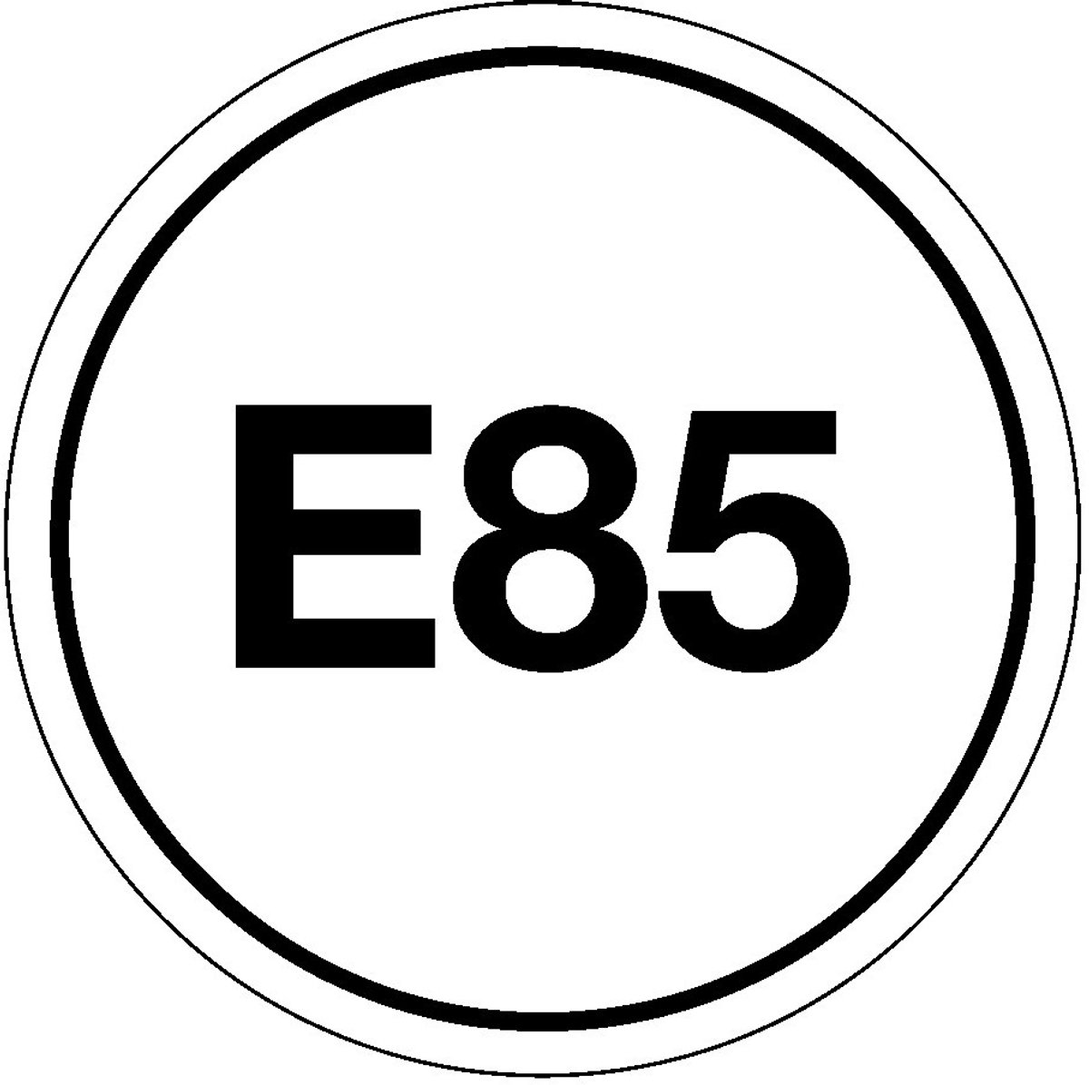 E85 benzine sticker 200 mm