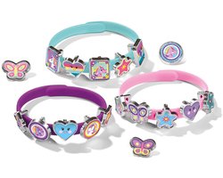 Totum Unicorn 3 schuif armbandjes maken met 18 bedels - knutselset - speelgoed knutselen meisjes en jongens vanaf 3 jaar schoencadeau Sint