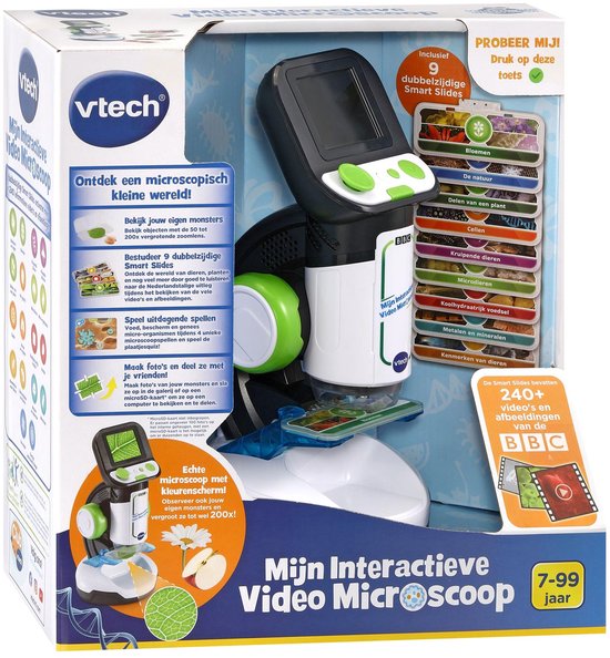VTech Mijn Interactieve Video Microscoop voor Kinderen - Educatief & Interactief Speelgoed - Maak Kennis met de Microscopisch Kleine Wereld - Cadeau - Vanaf 7 Jaar