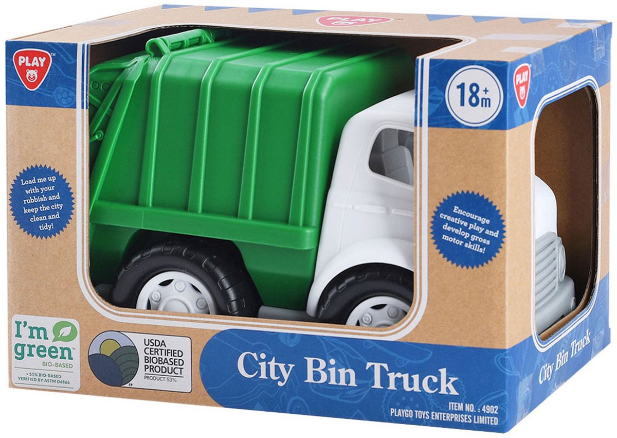 Playgo Biobased Vuilniswagen Groen - 28cm