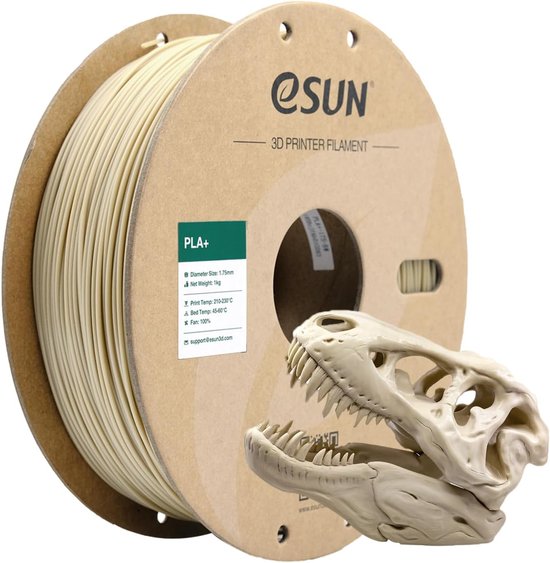 eSun PLA+ Been wit / Bone white - 1 kg - 1.75 mm - 3D printer en 3D pen filament
