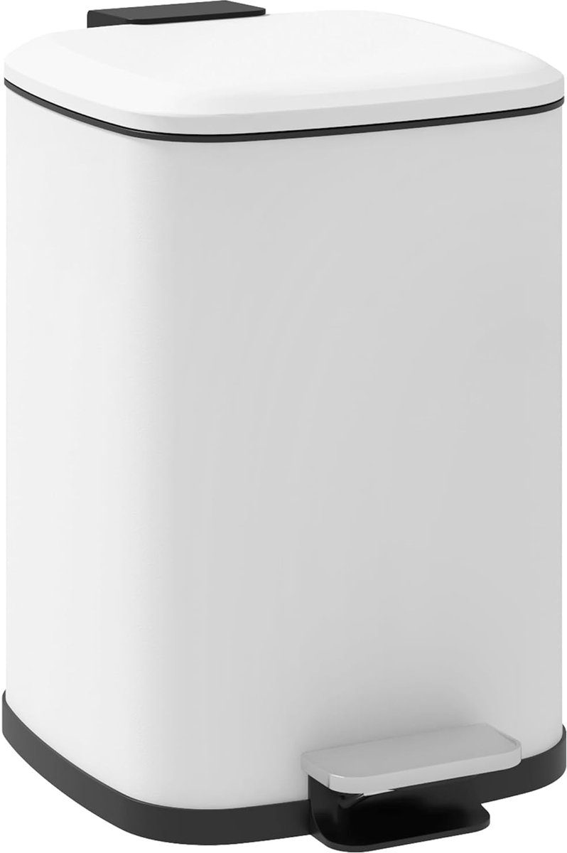 Keukenafvalemmer 12 l met softclose-deksel en uitneembare binnenemmer - Vingerafdrukbestendig en praktisch