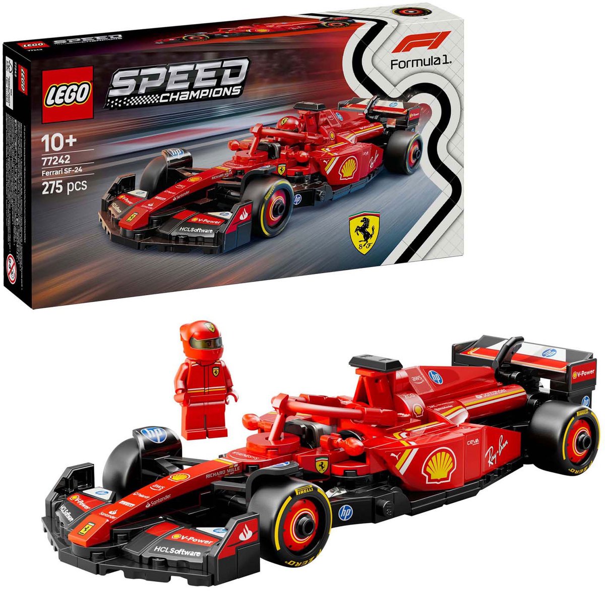 LEGO Speed Champions Ferrari SF-24 F1 Racewagen Set - 77242 — afbeelding 2