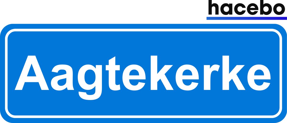 Hacebo - Plaatsnaam Sticker - 29x10 CM - Aagtekerke sticker - Verkeersborden sticker - grappige cadeaus - Aagtekerke