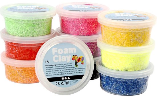 Foam Clay® Startset van 10 kleuren - Boetseren - Aan de lucht drogende klei
