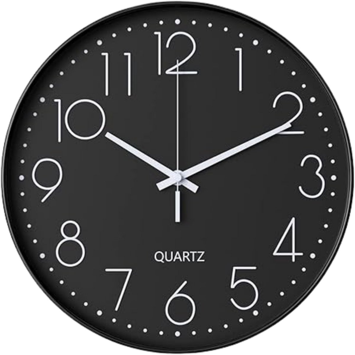 Tyme Wandklok - 30cm Klok modern - Analoog - Stil Uurwerk - Muurklok - Quartz - Zwart Zilver