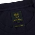 Donkerblauw T-shirt met AS Roma officiële productlabel en 'Made in Europe' label.