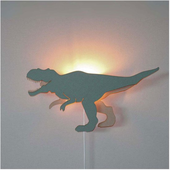 Lobbes dino wandlamp T-rex hout kinderkamer verlichting. van lobbes — afbeelding 3