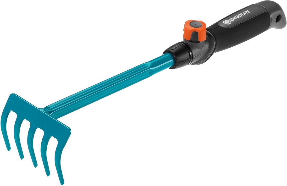 Bloemenhark - Handhark - Tuinhark - Kleine Hark - Tuingereedschap - 5 Tanden - Ergonomische Handgreep - Corrosiebestendig - Compact Tuinharkje - Bodembewerking - Bloembakken - Perken - 8,5 cm Werkbreedte - Geschikt voor combisystem steel