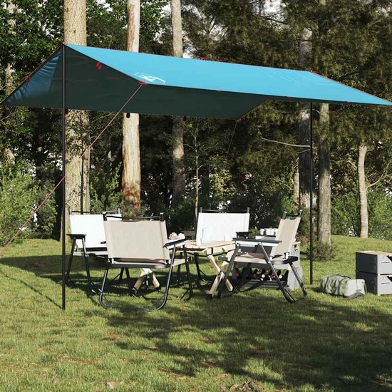 vidaXL - Kampeerluifel - waterdicht - 400x294 - cm - blauw van Vidaxl — afbeelding 2