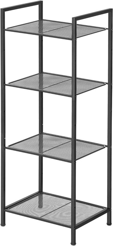 UMDONX 5-vaks staande badkamerplank - plank tussen wastafel en muur - multifunctioneel kruidenrek voor keukenkruiden - Zwart
