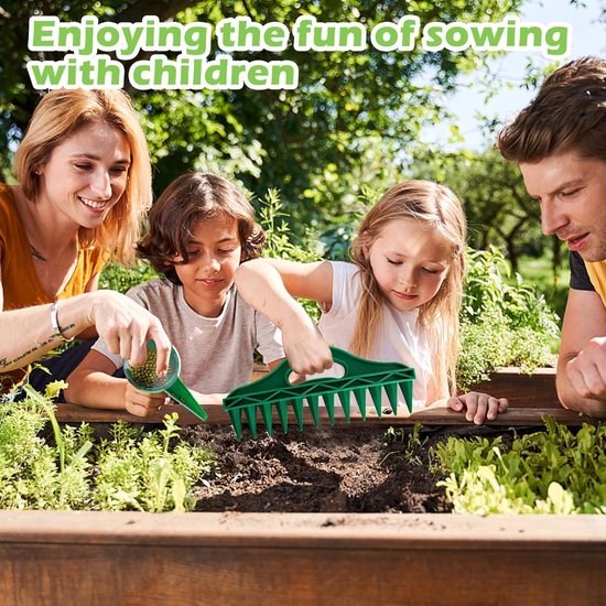 Plantenbak - 2 Stuks - Tuingereedschap - Garden Seed Dibber Drill - Zaaigereedschap - Zaaimachine - Voor Het Planten Van Zaden En Planten - Duurzame - Groen van Merkloos	 — afbeelding 4
