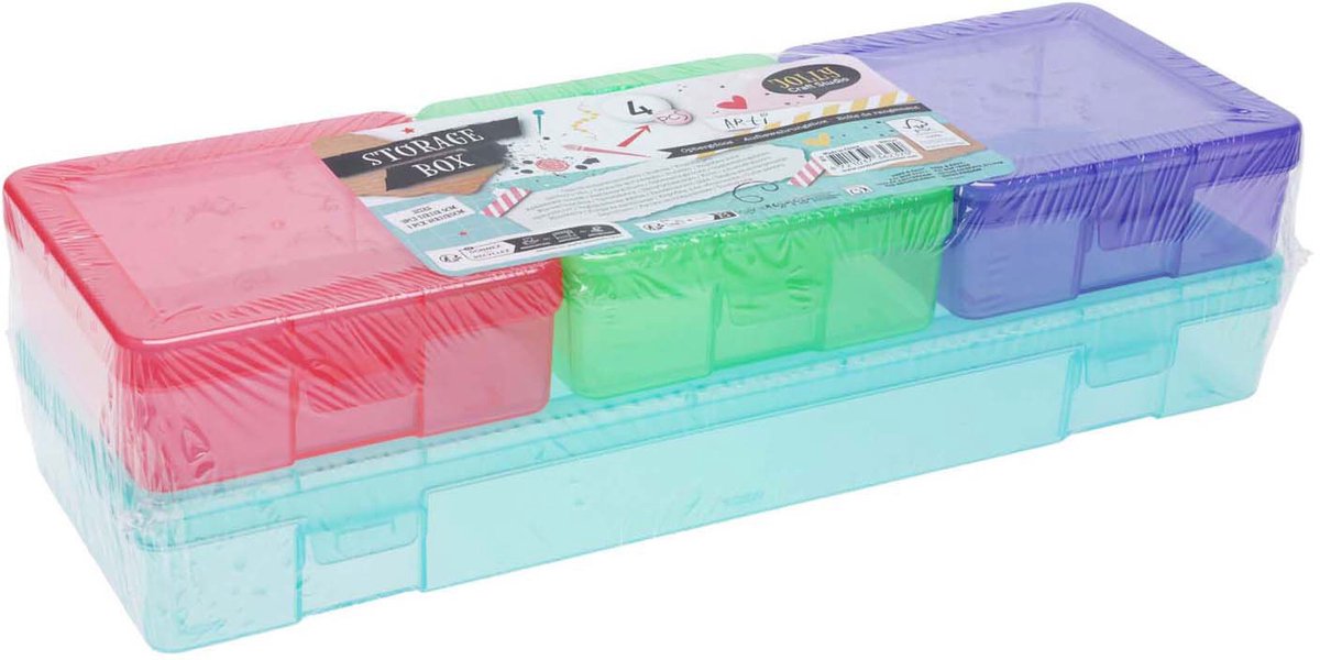 Opbergboxen speelgoed set 4-delig multicolor karton.