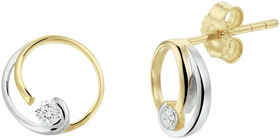 Clips d'oreilles en or jaune et zircone ronde 4022990