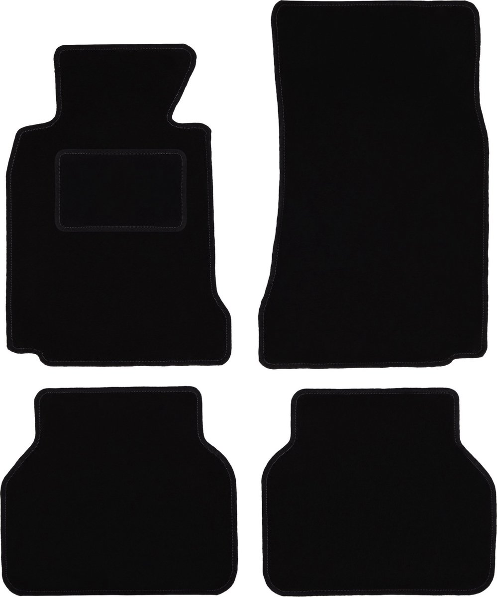 Zwarte veloursmatten voor: BMW 5 E39 sedan, stationwagen, touring (1996-2004)