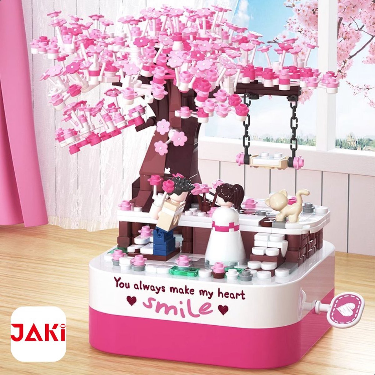 Jaki Bonsai Romantische Japanse bloemen tuin | Botanical Sakura Kersenbloesem | Classic bloemenpracht modelbouw | Muziekdoos niet compatibel met lego | Icons Creator speelgoed mega bouwpakket voor kinderen & volwassenen | 449 bloks | Valentijn cadeau — afbeelding 8