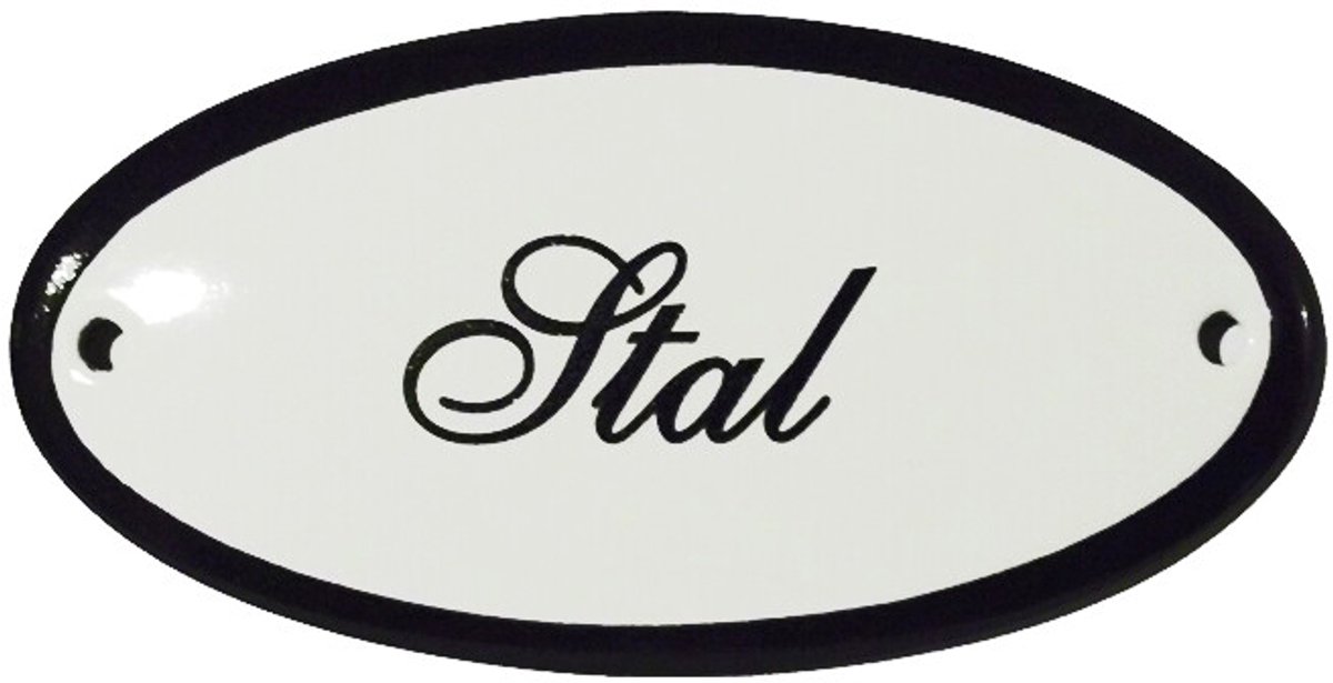 Emaille deurbord 'Stal' ovaal
