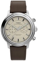 Montre chronographe à Quartz Timex Waterbury Metropolitan, boîtier marron : 100 % acier inoxydable | Bracelet : 100 % Cuir 41 TW2Y23500AJ