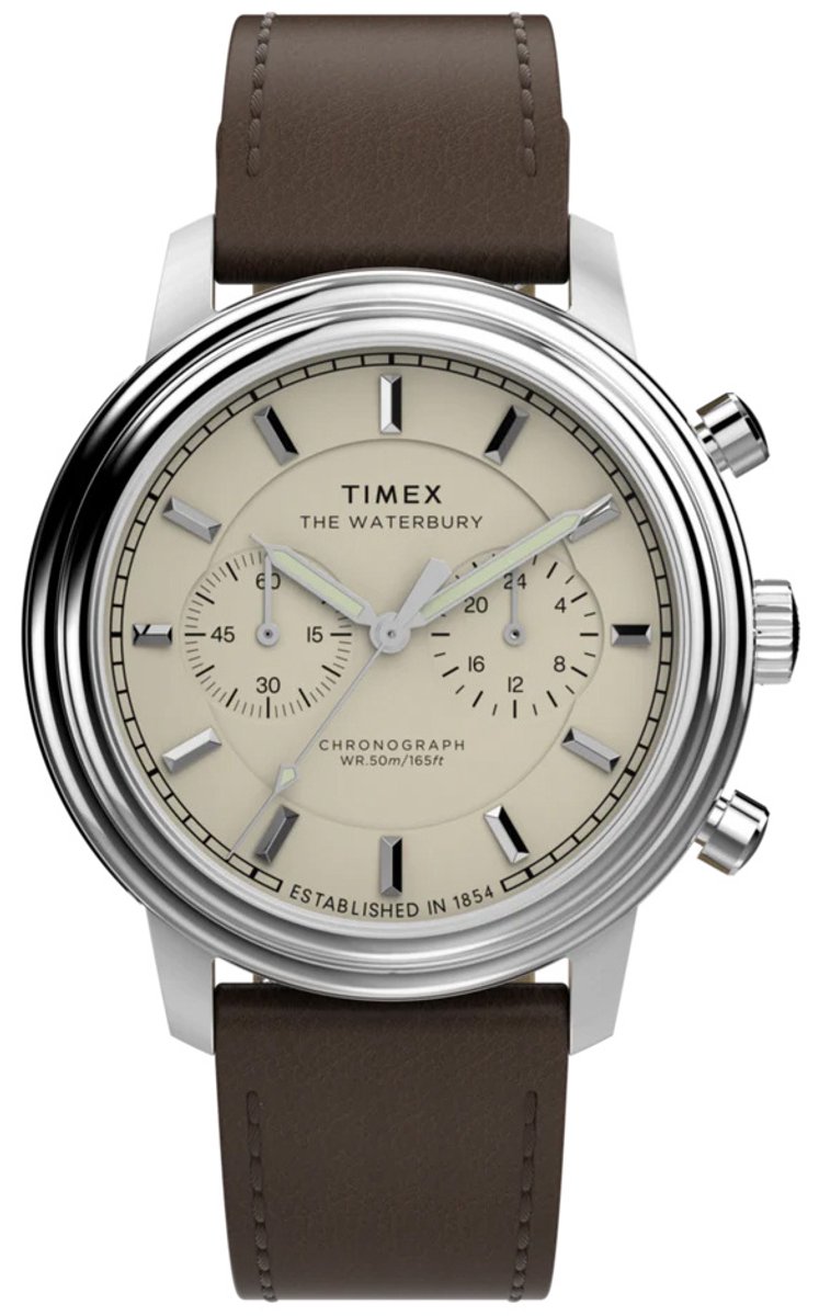 Timex Waterbury Metropolitan TW2Y23500 Horloge - Leer - Bruin - Ø 41 mm