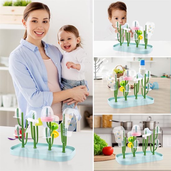 Flessendroogrek - Boomtak Ontwerp - Sneldrogend - Voor Babyflessen & Onderdelen - Hoge Capaciteit - Ouders - Groen - Compact - 1 stuks — afbeelding 2