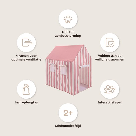 Petite Amélie Speeltent voor Buiten - Roze - UPF 40+ Zonbescherming - Mesh-ramen voor Ventilatie - Weerbestendig van Petite Amélie — afbeelding 4